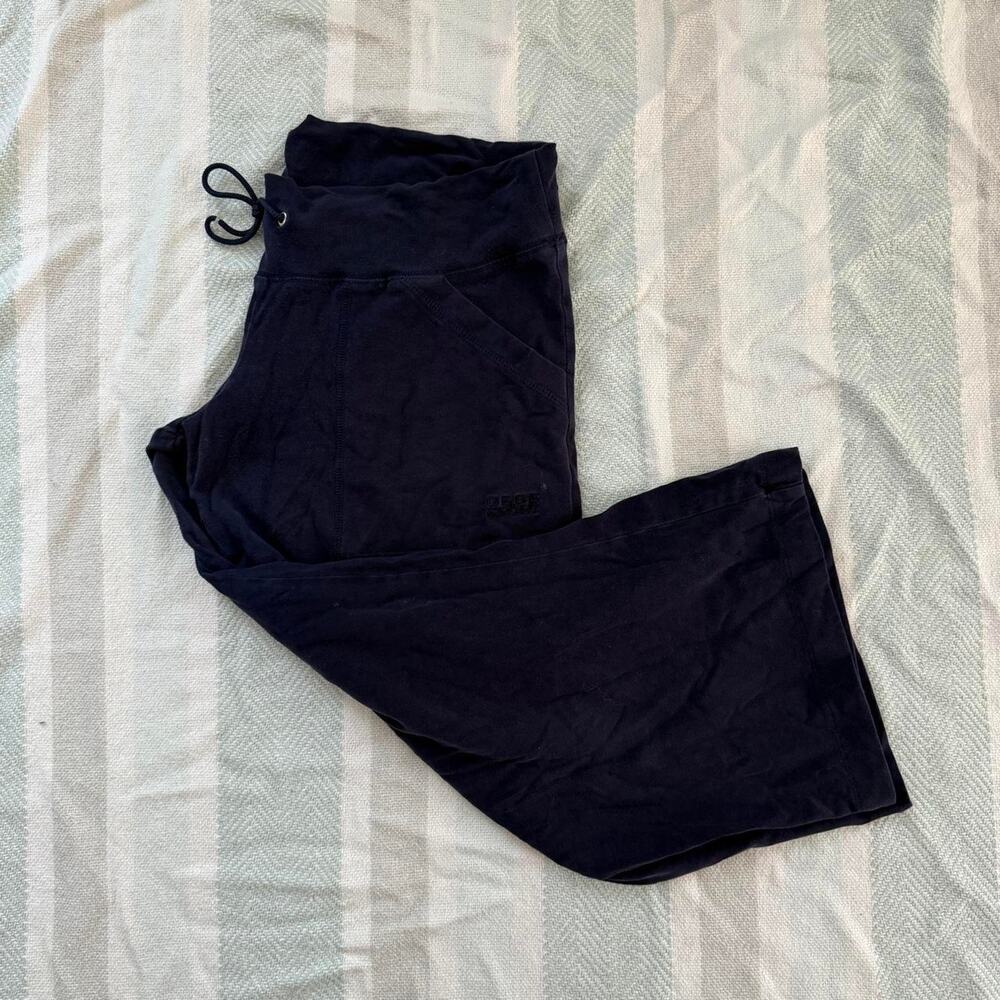 Y2k vintage navy blue cotton workout cropped pants